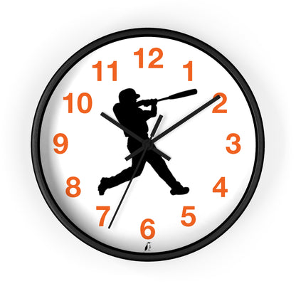 Wall clock: Baseball Orange