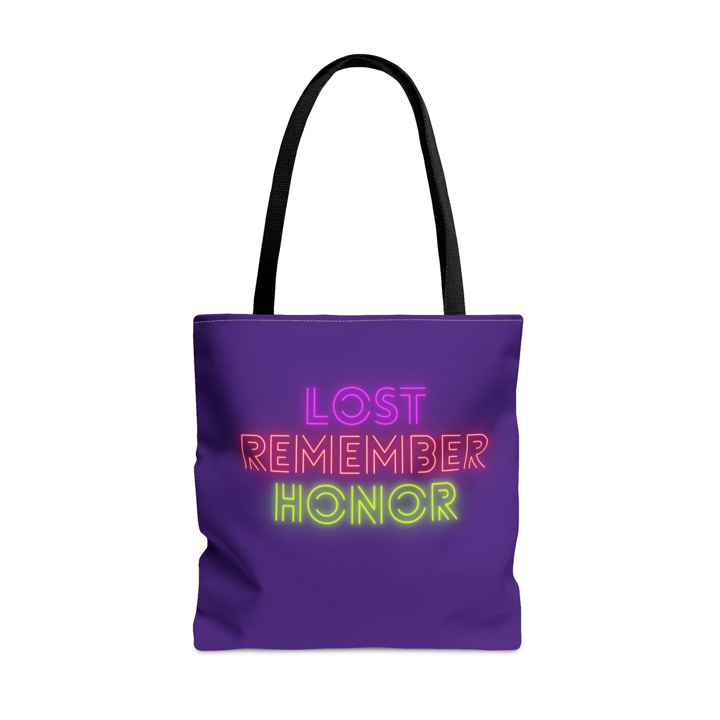 Tote Bag: Lost Remember Honor Purple