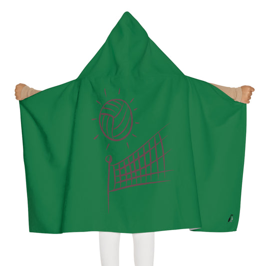Youth Hooded Towel: Volleyball Dark Green