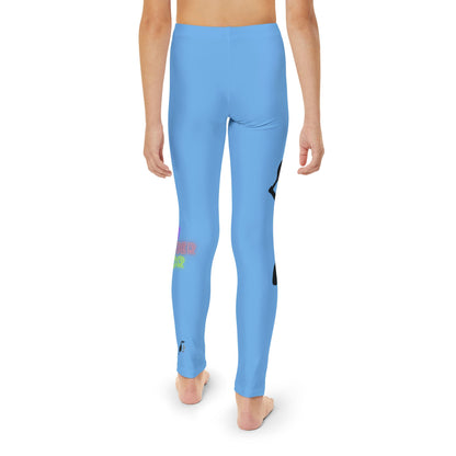 Youth Full-Length Leggings: Tennis Lite Blue