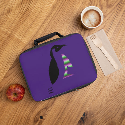 Lunch Bag: Crazy Penguin World Logo Purple