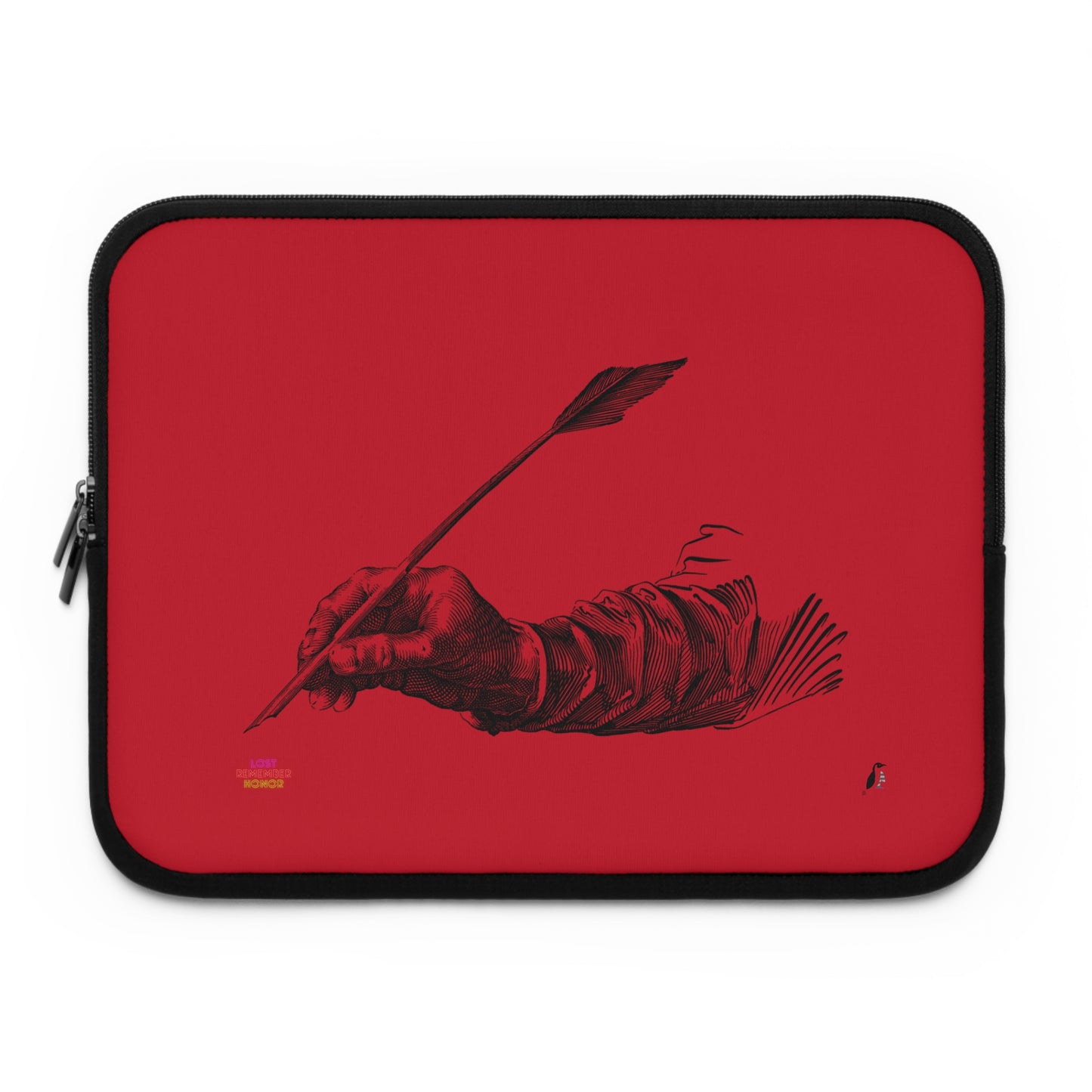 Laptop Sleeve: Writing Dark Red