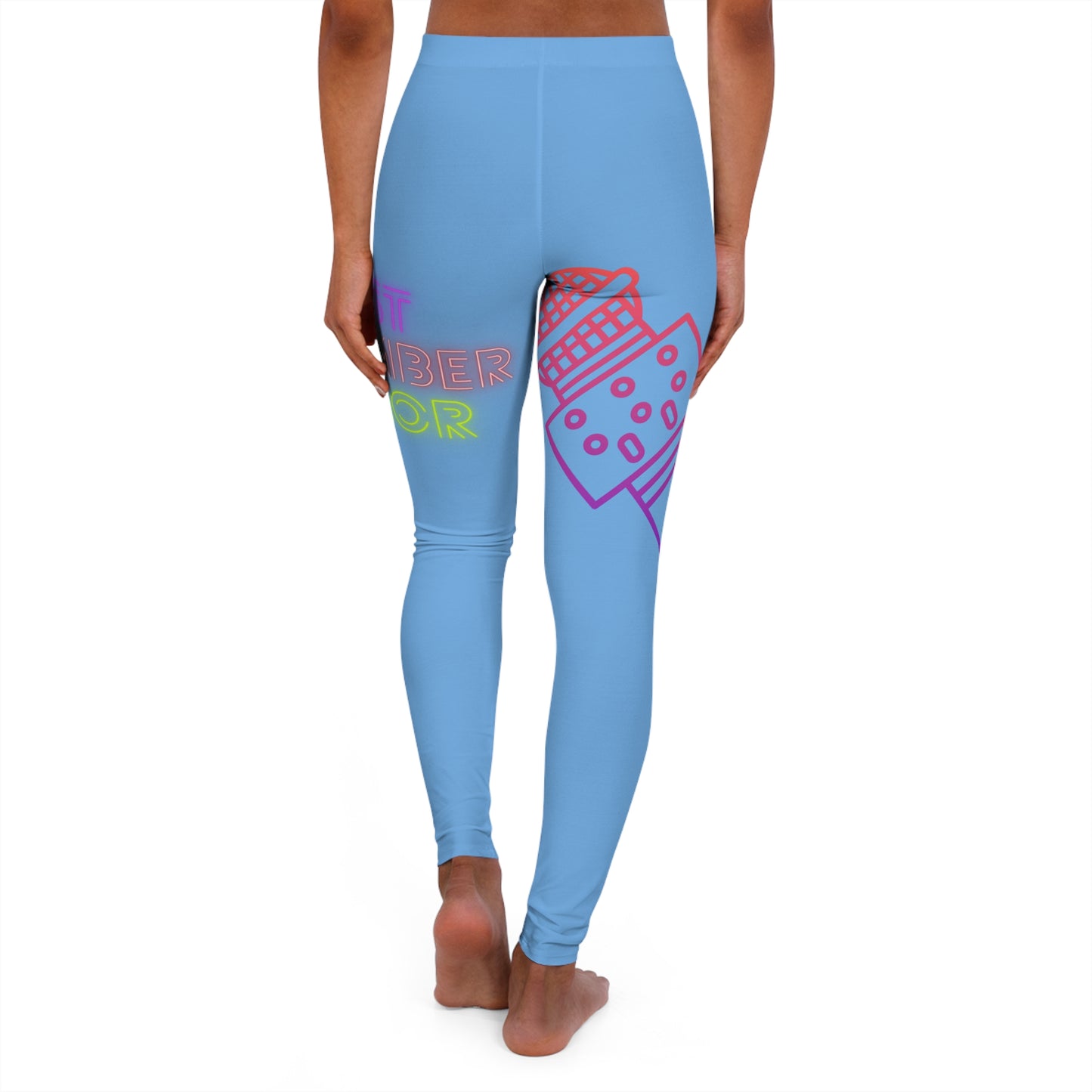 Women's Spandex Leggings: Music Lite Blue