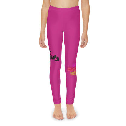 Youth Full-Length Leggings: Racing Pink