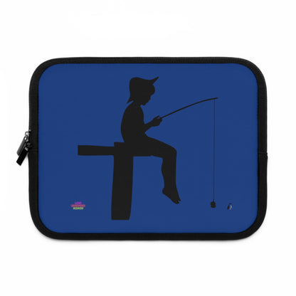 Laptop Sleeve: Fishing Dark Blue