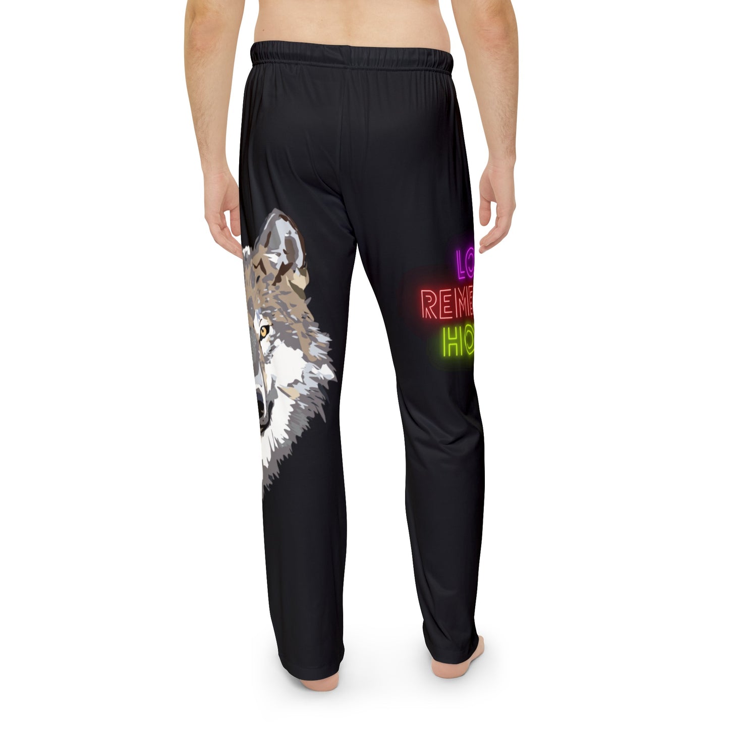 Men's Pajama Pants: Wolves Black