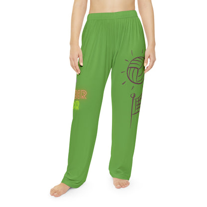 Women's Pajama Pants: Volleyball Green