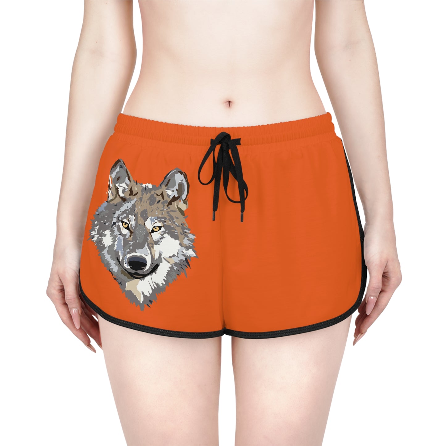 Women's Relaxed Shorts: Wolves Orange