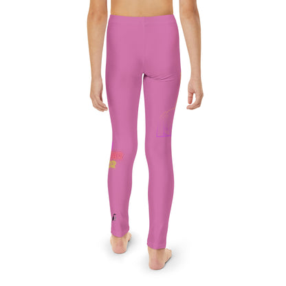 Youth Full-Length Leggings: Bowling Lite Pink