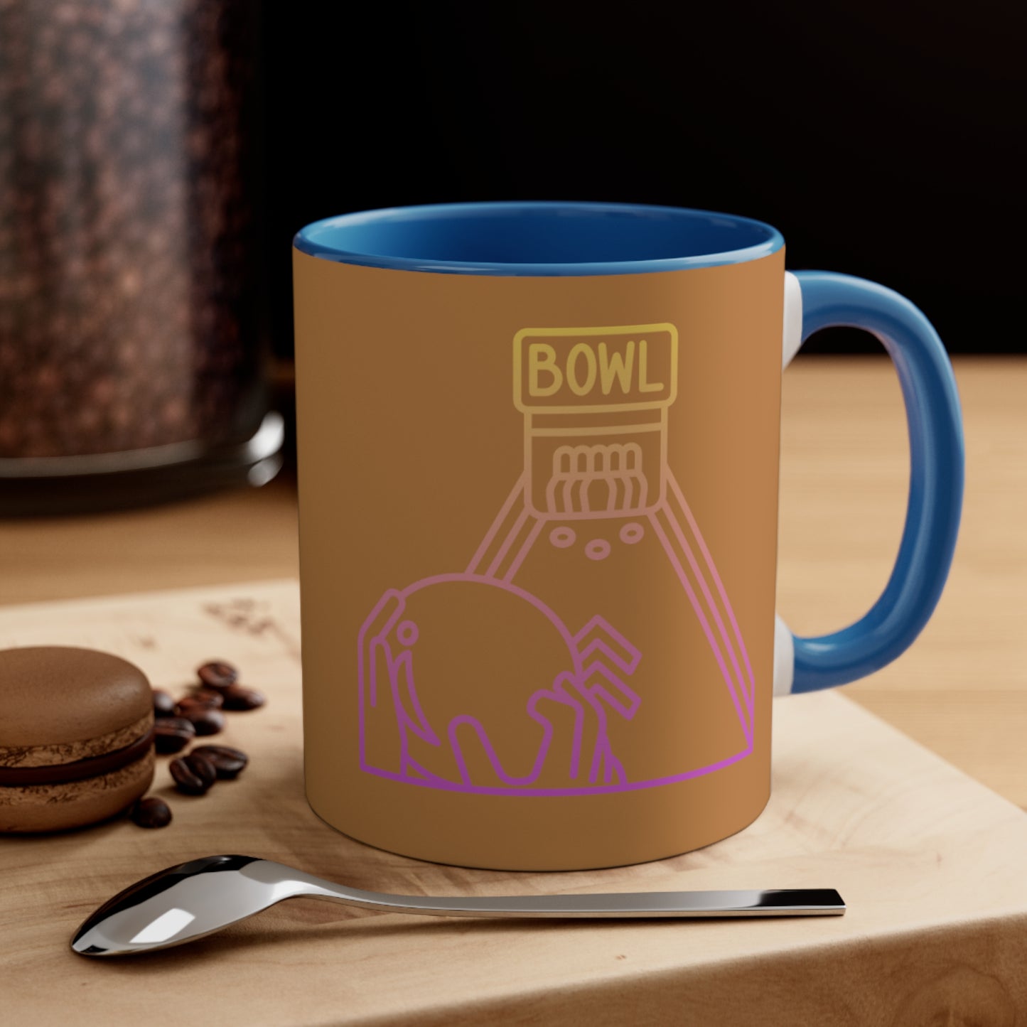 Accent Coffee Mug, 11oz: Bowling Lite Brown