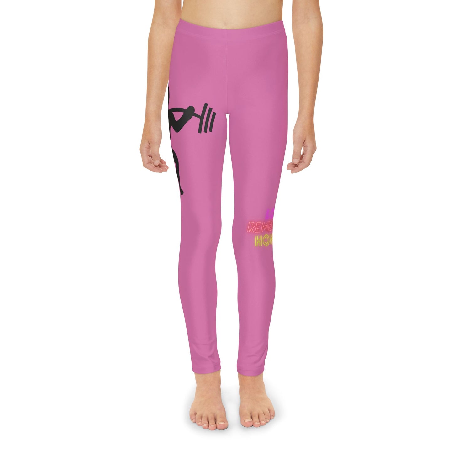 Youth Full-Length Leggings: Weightlifting Lite Pink