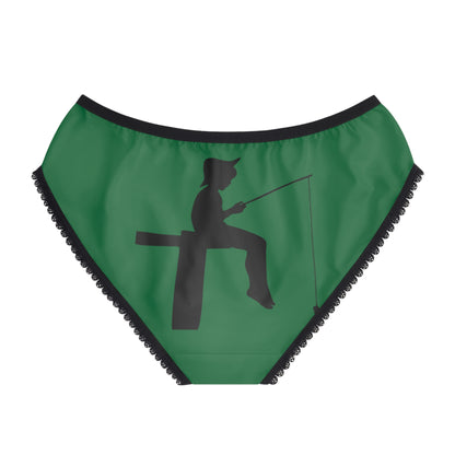 Women's Briefs: Fishing Dark Green