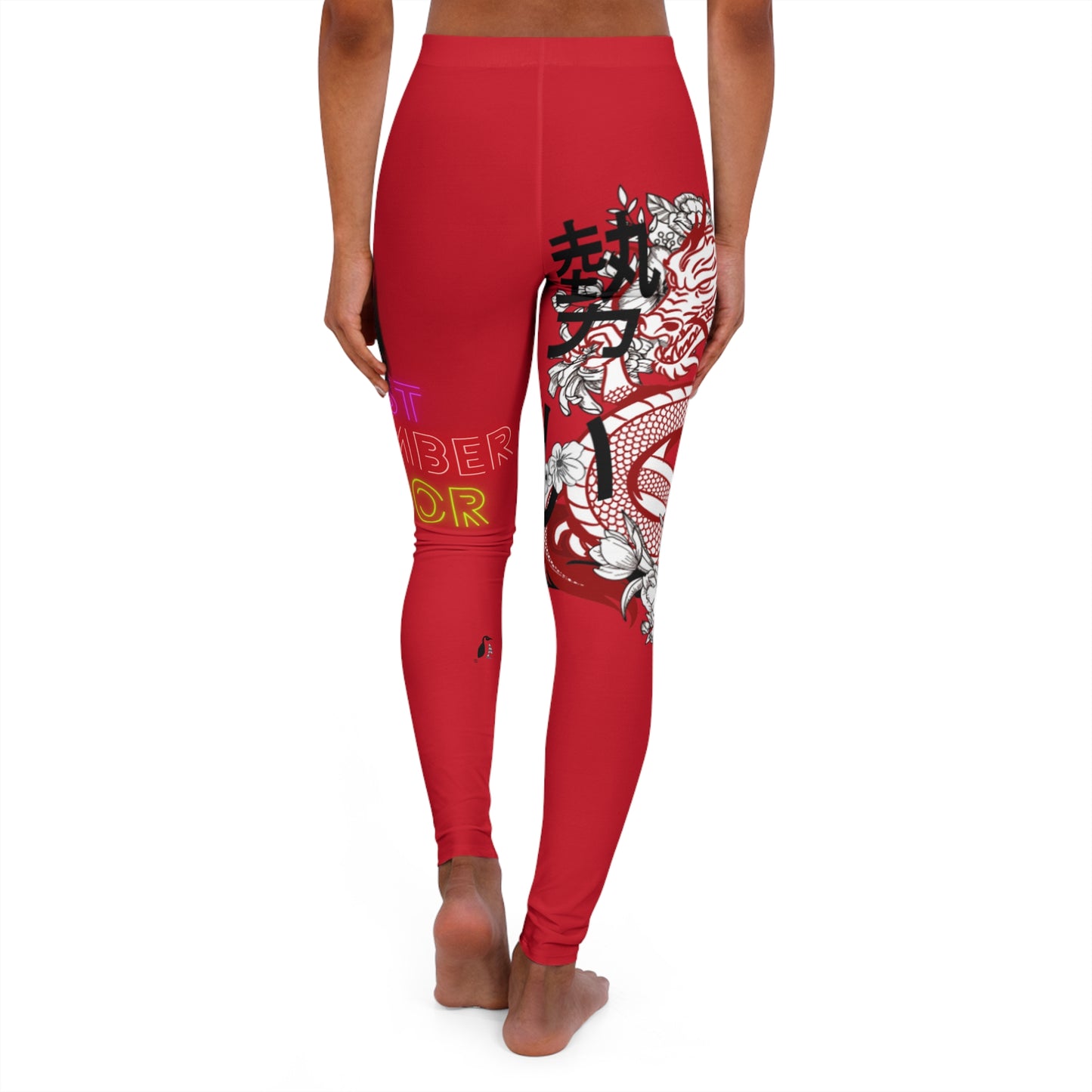 Women's Spandex Leggings: Dragons Dark Red