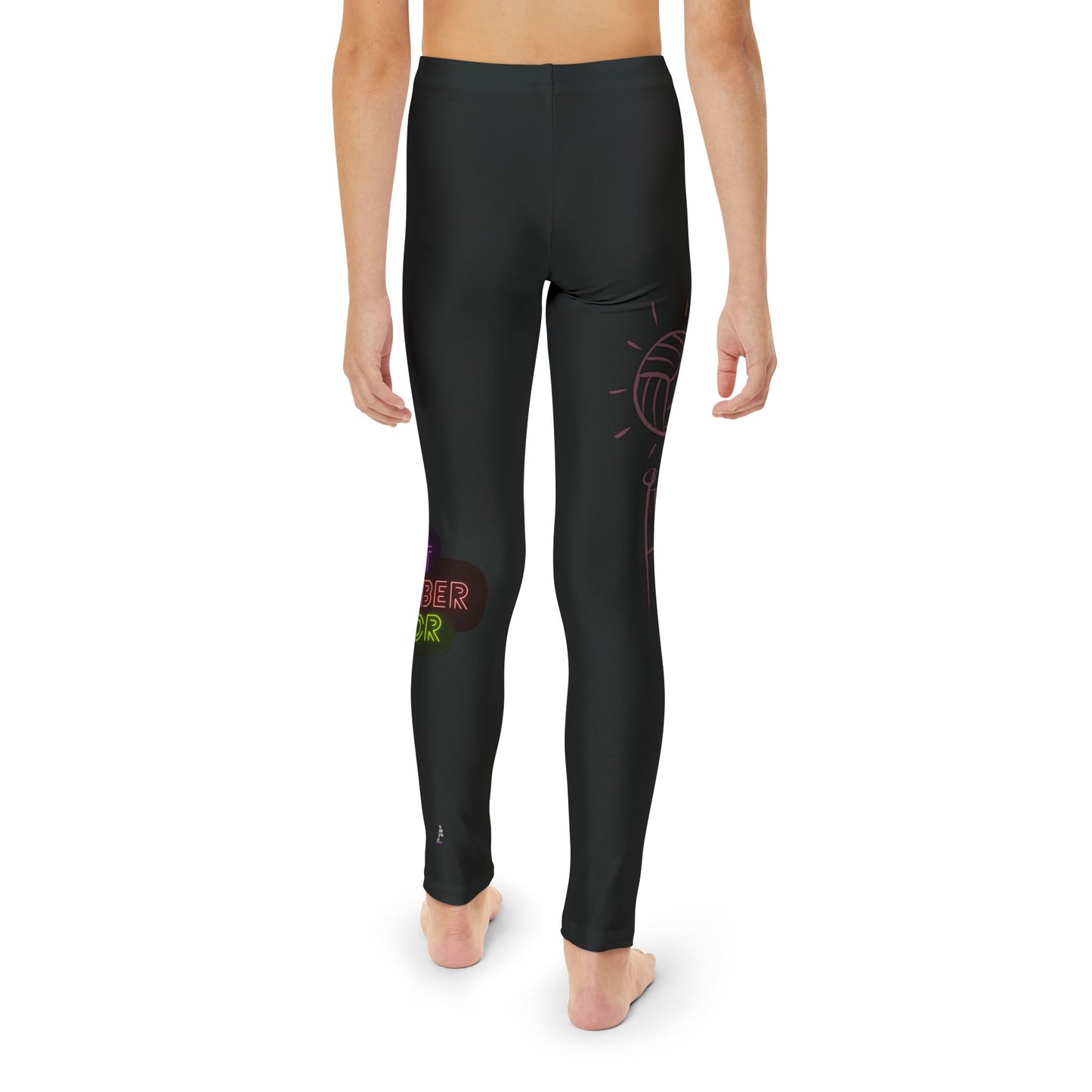 Youth Full-Length Leggings: Volleyball Black