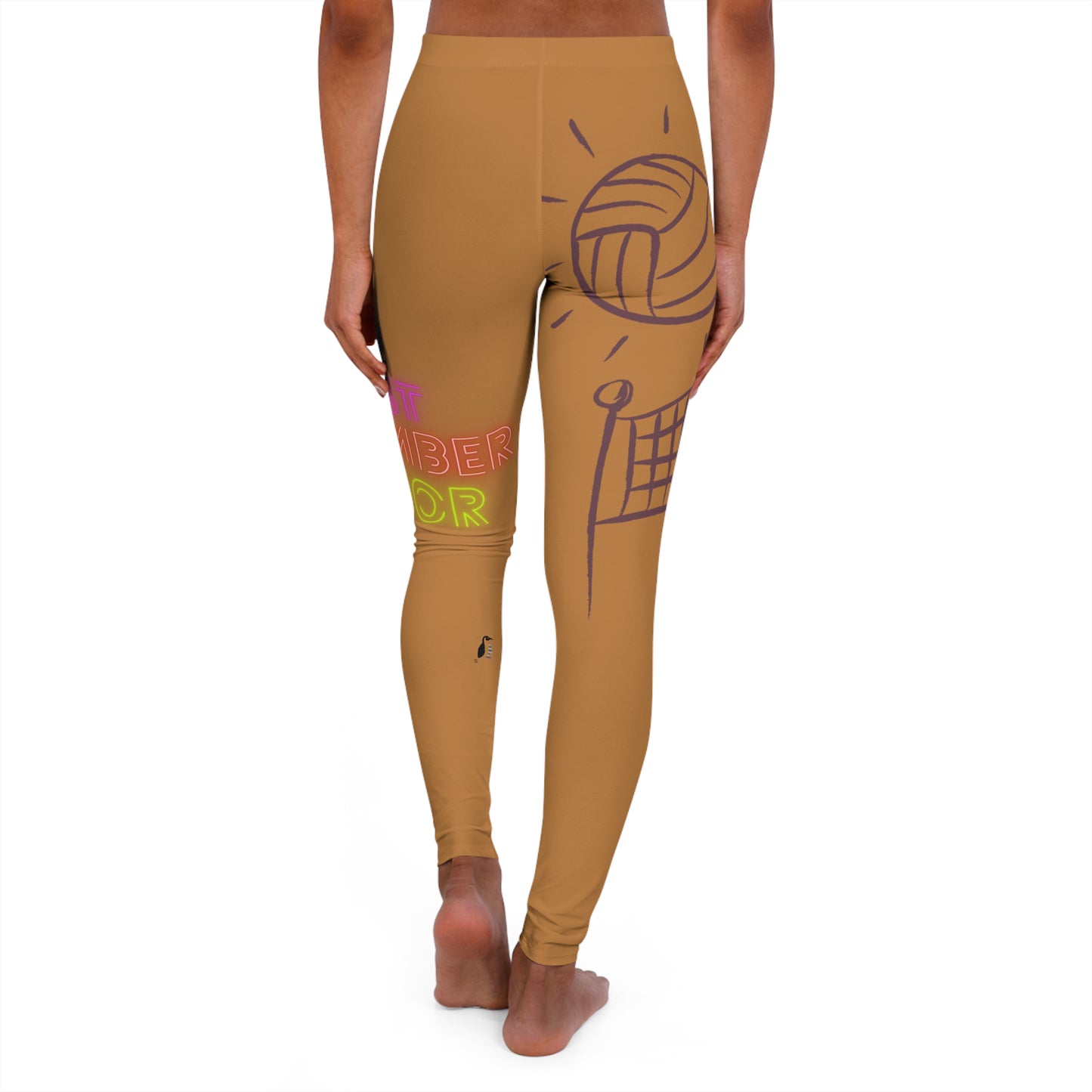 Women's Spandex Leggings: Volleyball Lite Brown