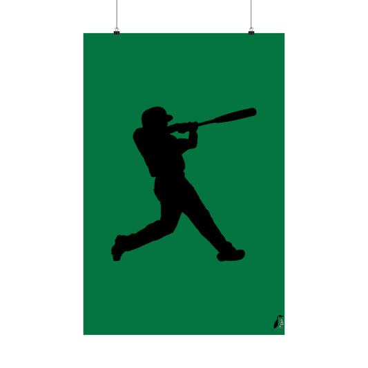 Premium Matte Vertical Posters: Baseball Dark Green