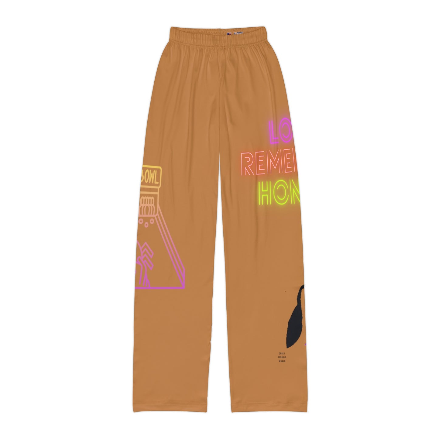 Kids Pajama Pants: Bowling Lite Brown