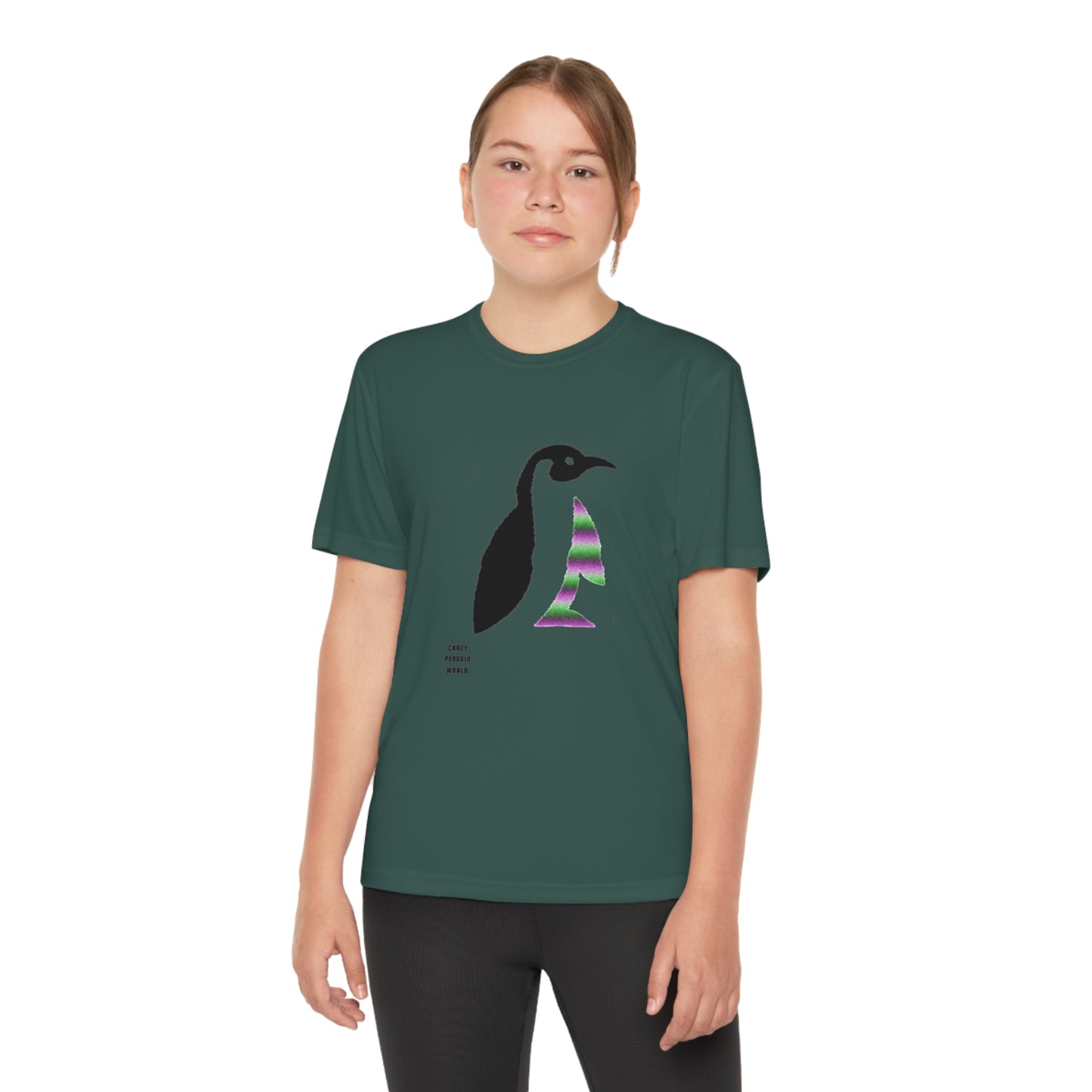 Youth Competitor Tee #1 : Crazy Penguin World Logo 