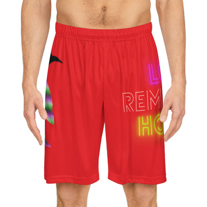 Basketball Shorts: Crazy Penguin World Logo Red