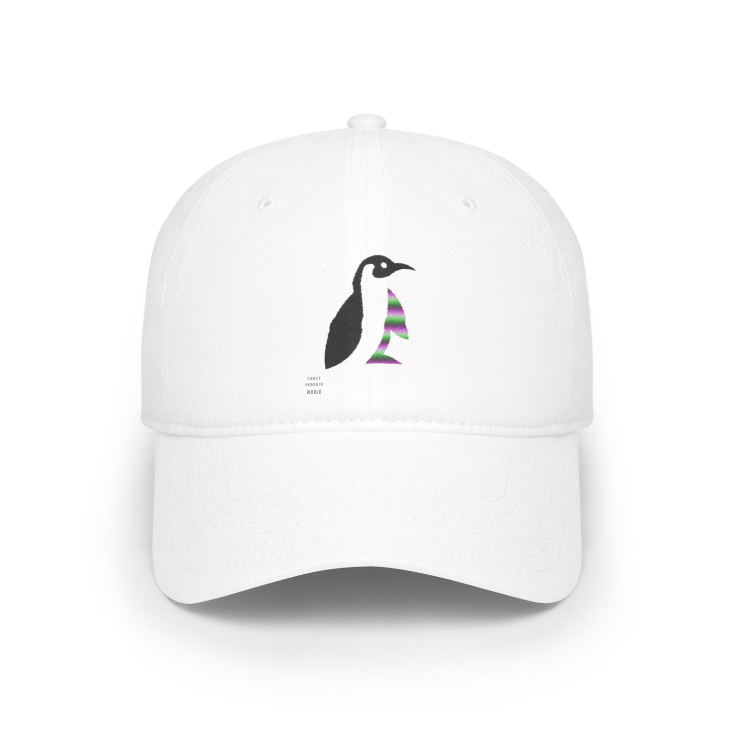 Low Profile Baseball Cap: Crazy Penguin World Logo