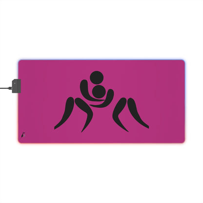 LED Gaming Mouse Pad: Wrestling Pink