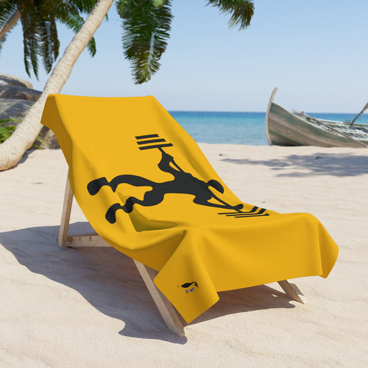 Beach Towel: Weightlifting Yellow