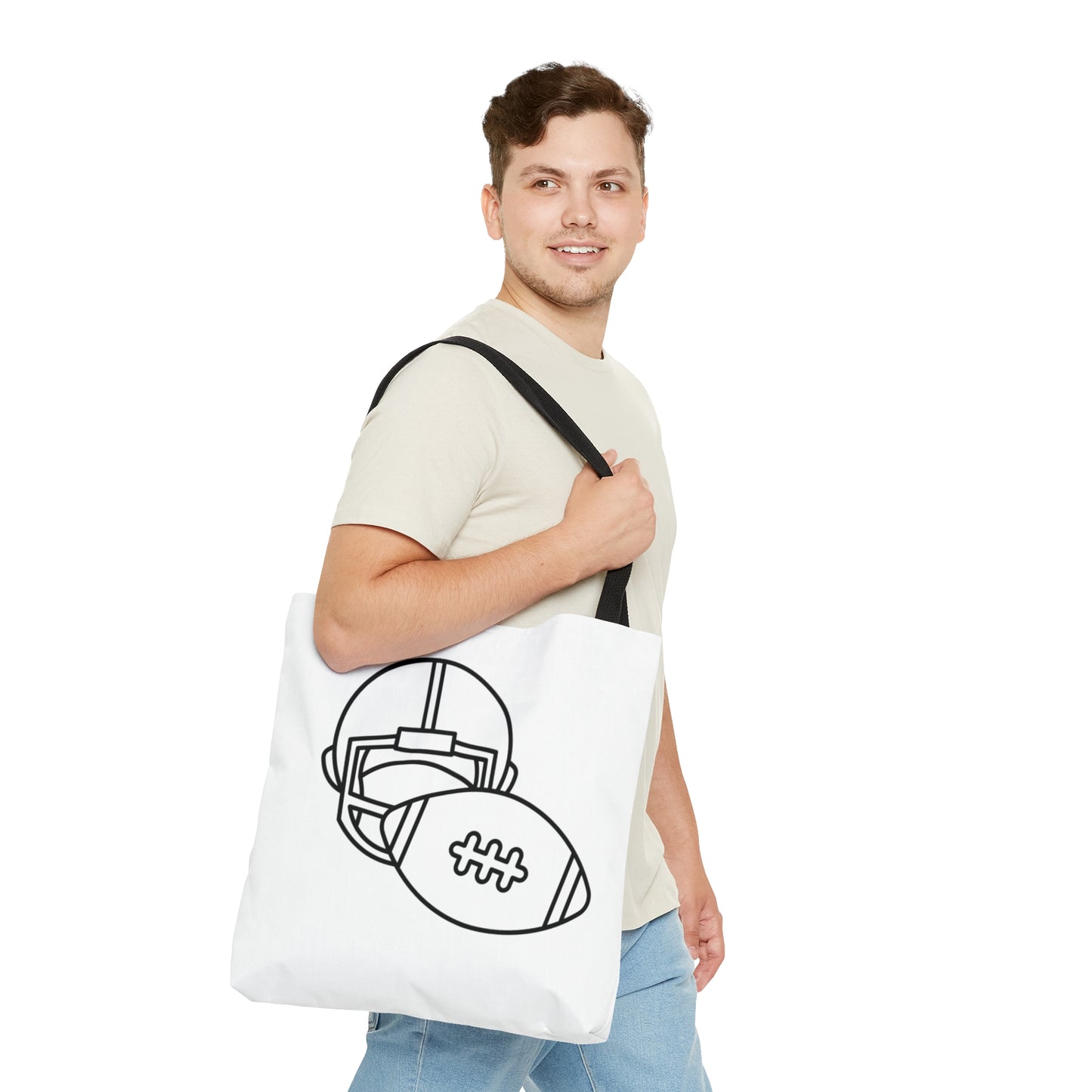 Tote Bag: Football White