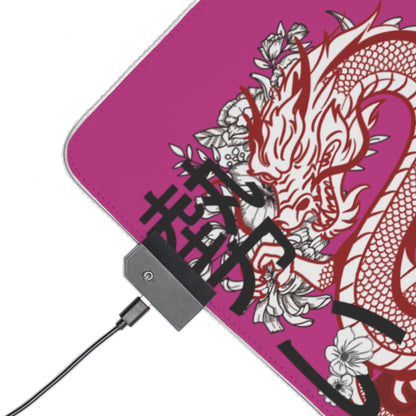 LED Gaming Mouse Pad: Dragons Pink