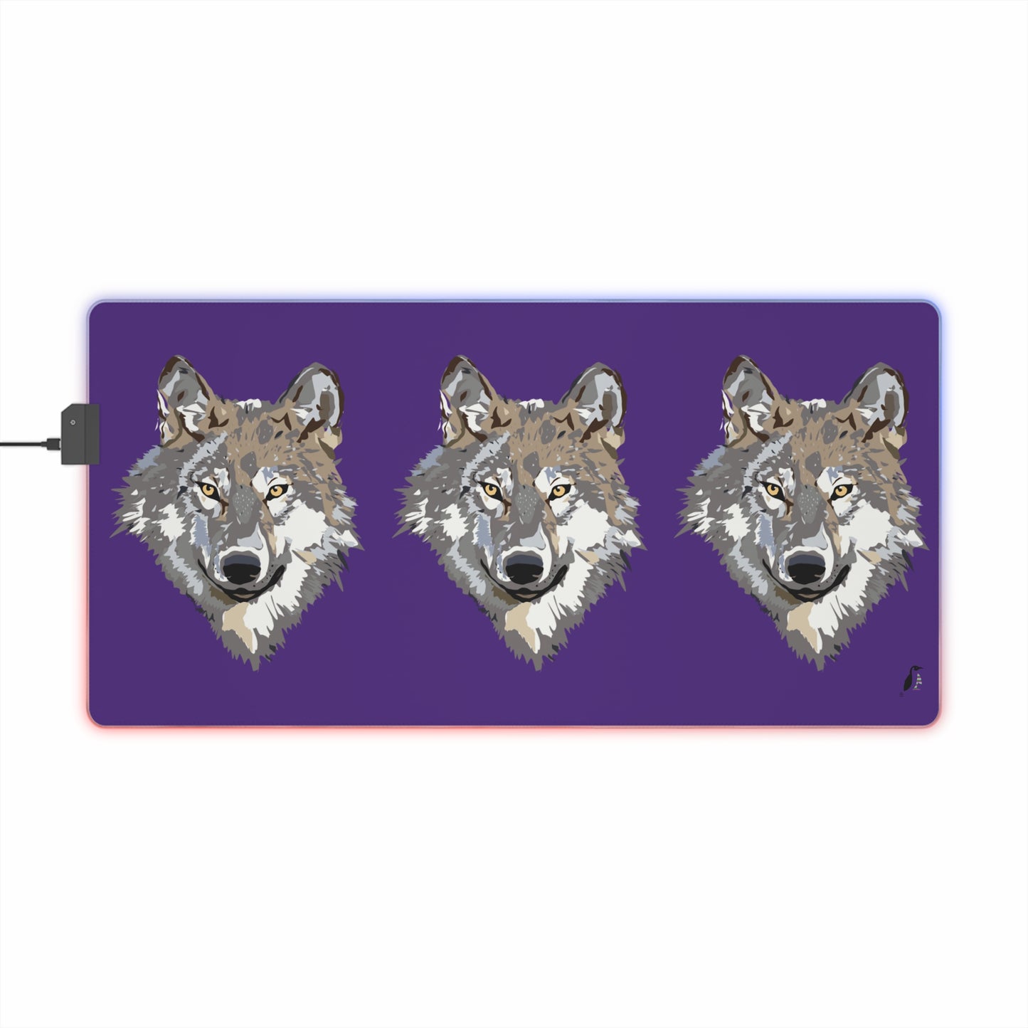 LED Gaming Mouse Pad: Wolves Purple