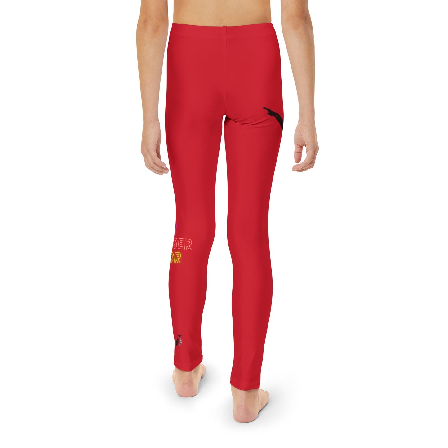 Youth Full-Length Leggings: Dance Dark Red