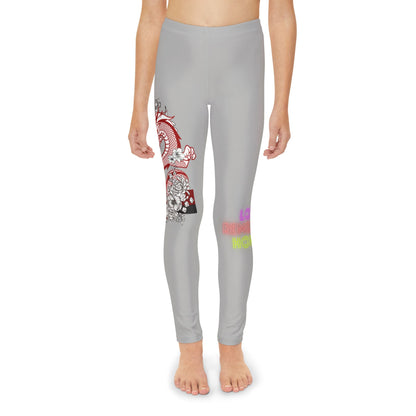 Youth Full-Length Leggings: Dragons Lite Grey