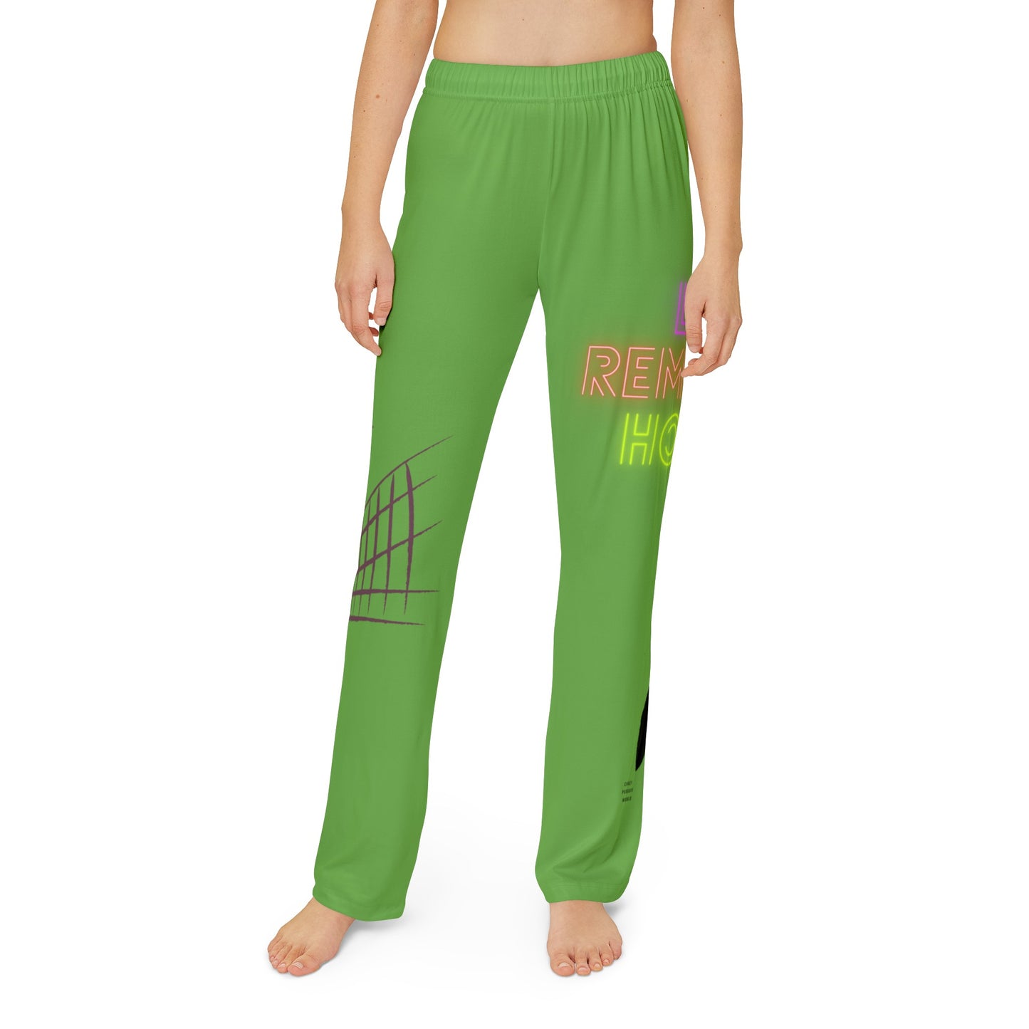 Kids Pajama Pants: Volleyball Green