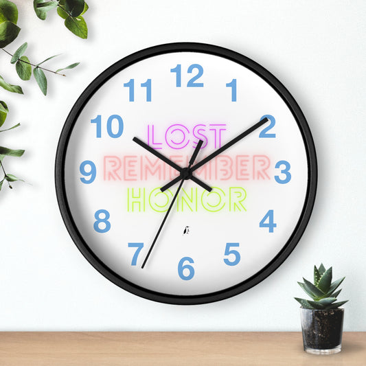 Wall clock: Lost Remember Honor Lite Blue