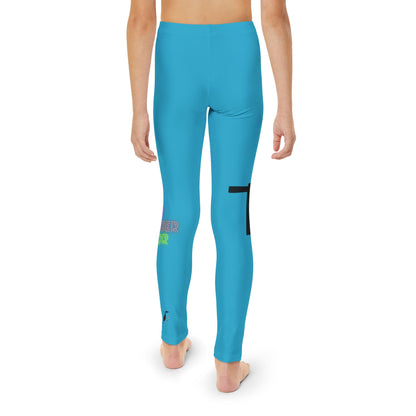 Youth Full-Length Leggings: Fishing Turquoise