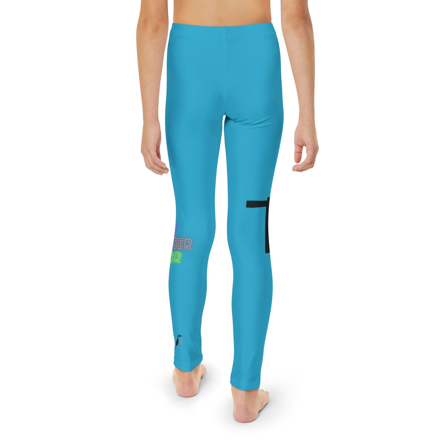 Youth Full-Length Leggings: Fishing Turquoise