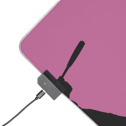 LED Gaming Mouse Pad: Baseball Lite Pink