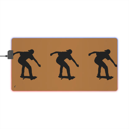 LED Gaming Mouse Pad: Skateboarding Lite Brown