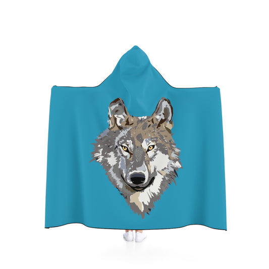 Hooded Blanket: Wolves Turquoise