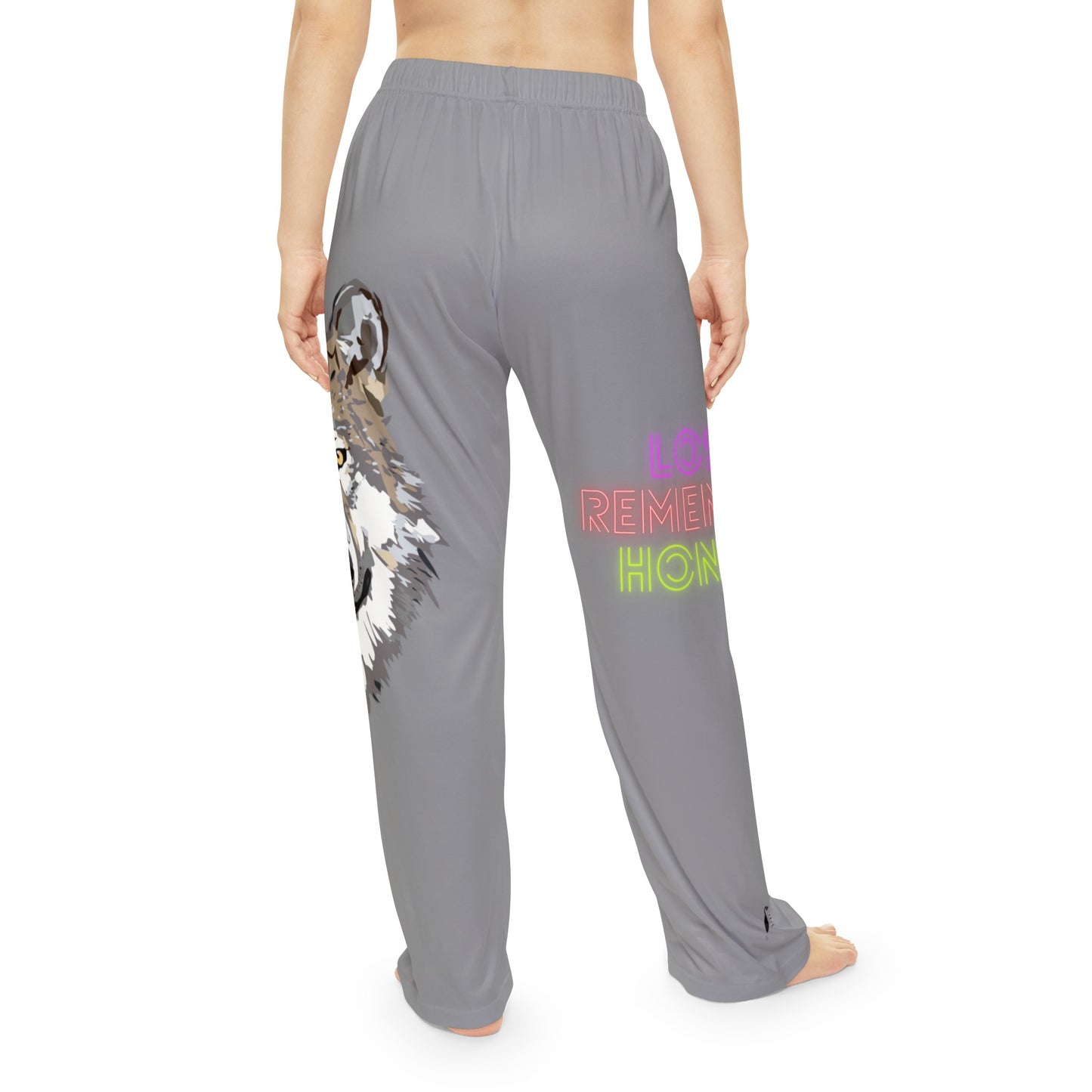 Pambabaeng Pajama Pants: Wolves Gray 