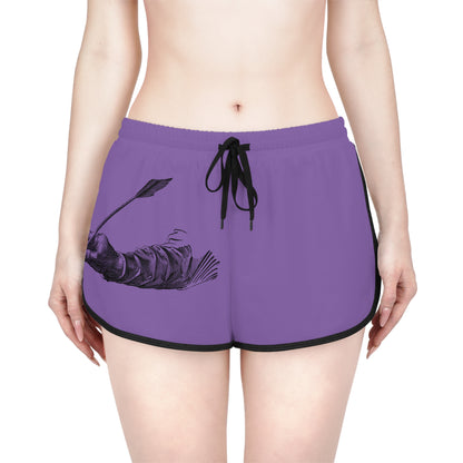 Women's Relaxed Shorts: Writing Lite Purple