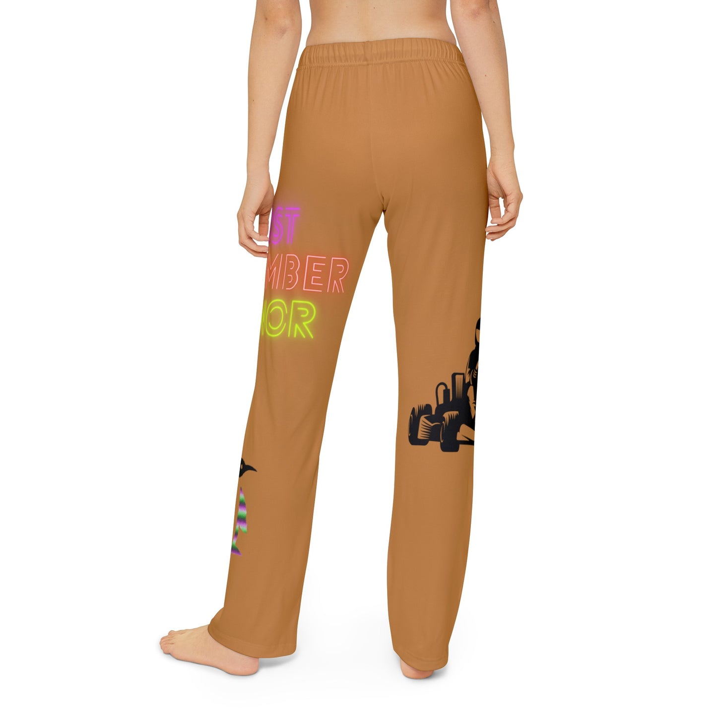 Kids Pajama Pants: Racing Lite Brown