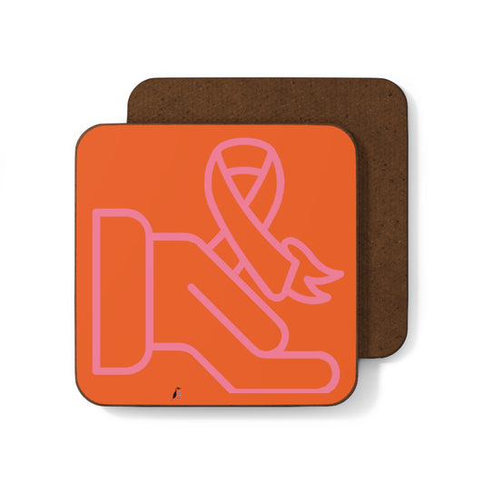 Hardboard Back Coaster: Fight Cancer Orange