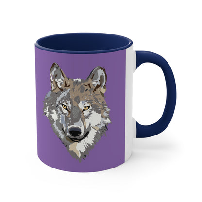 Accent Coffee Mug, 11oz: Wolves Lite Purple