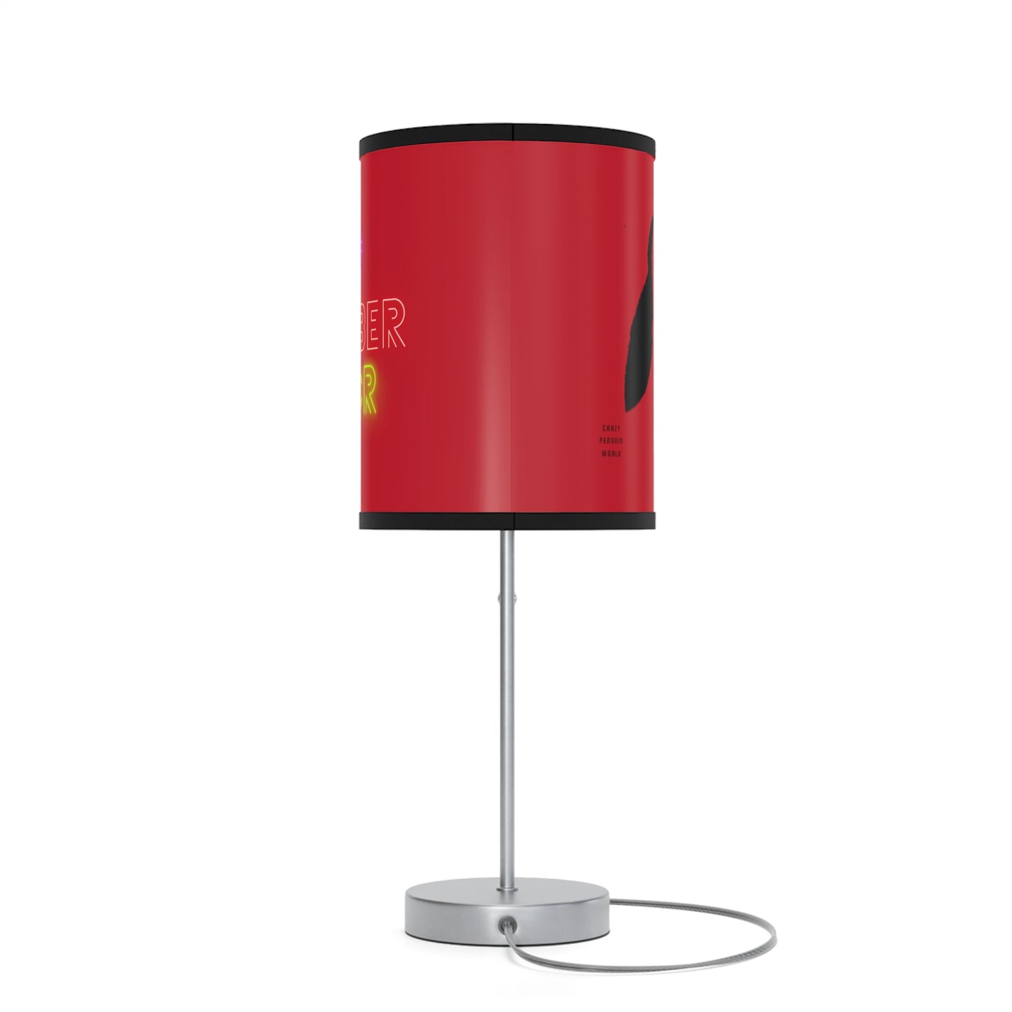 Lamp on a Stand, US|CA plug: Crazy Penguin World Logo Dark Red