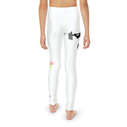 Youth Full-Length Leggings: Weightlifting White