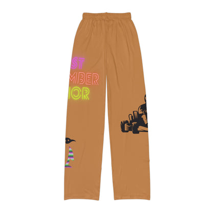 Kids Pajama Pants: Racing Lite Brown