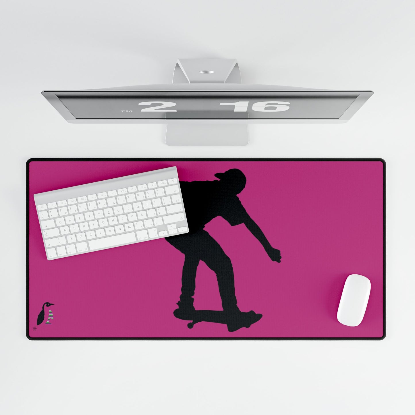 Desk Mats: Skateboarding Pink