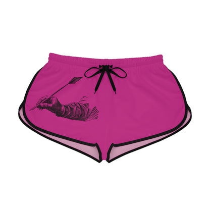 Women's Relaxed Shorts: Writing Pink