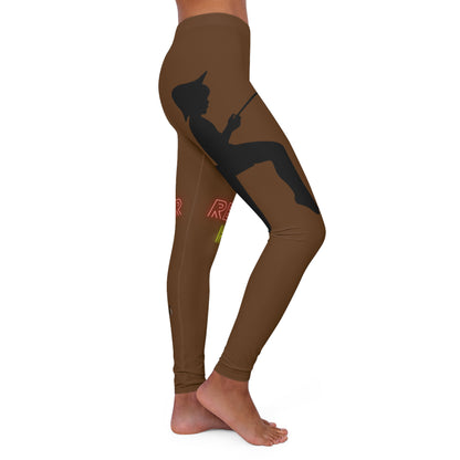 Women's Spandex Leggings: Fishing Brown