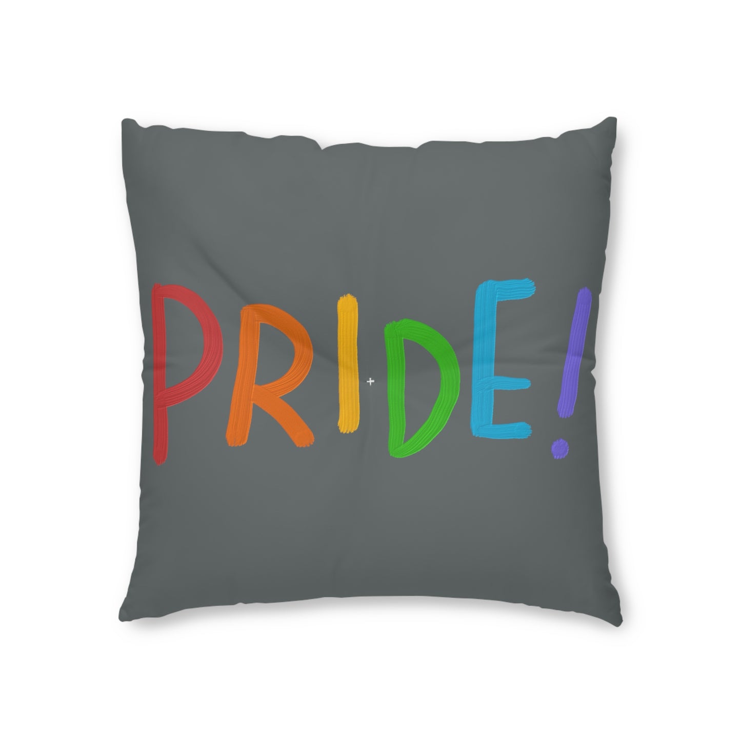 Tufted Floor Pillow, Square: LGBTQ Pride Dark Grey